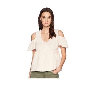 Lucky Brand- pink cold shoulder top